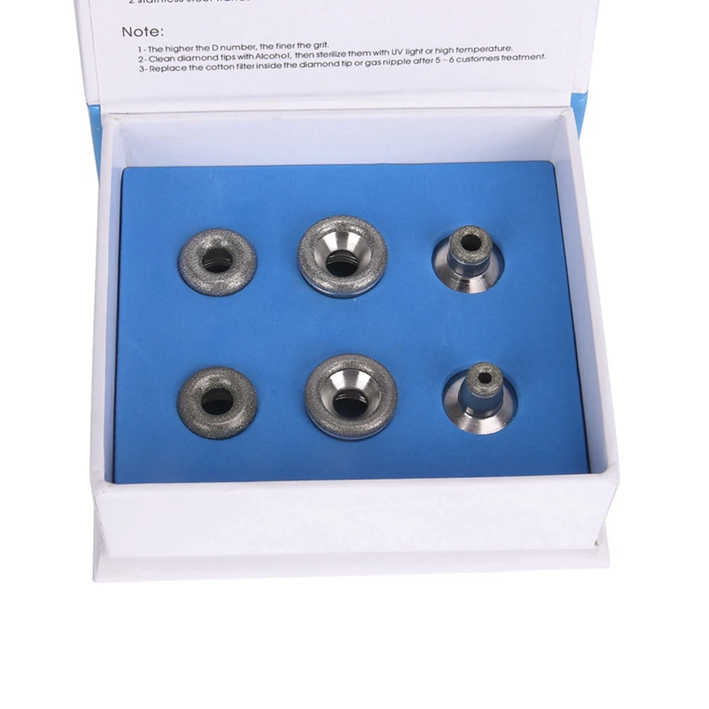 Dermabrasion Microdermabrasion Skin Peeling Replacement Tips 6 Units For Stainless Wands Diamond Peel Vacuum Machine