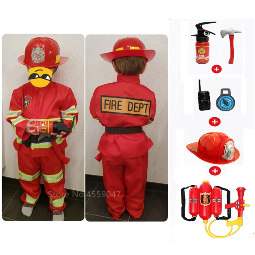 Firemanเด็กชุดรถเต็นท์Samคอสเพลย์เด็กหรูหรานักผจญเพลิงน้ำปืน 6Pcsของเล่นชุดเด็กผู้หญิงฮาโลวีนเครื่องแต่งกายของขวัญ