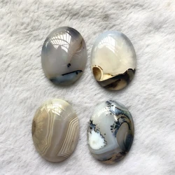 Wholesale 1pcs 100% Natural Dendritic Agate Bead Cabochon 30x40mm Oval Gem Stone Cabochon Ring Face Pendant