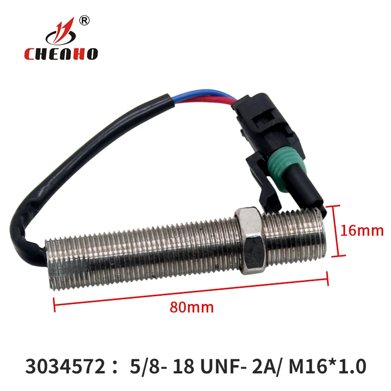 Magnetic Pickup MPU 3034572 Speed Sensor 80mm diesel generator part M16 80mm thread magnetic RPM genset ohm stainless sensor