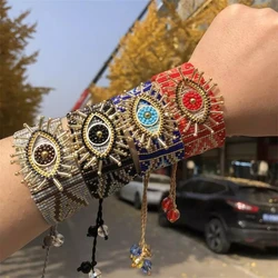 BLUESTAR Fashion 3D Evil Eye Bracelets MIYUKI Bracelet Handmade Pulseras Mujer Crystal Jewelry 2021