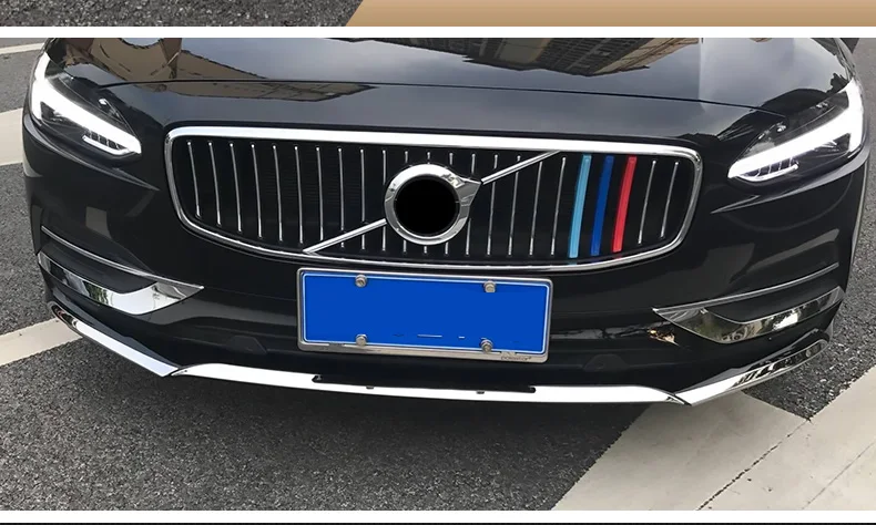 Chrom-Dekoration für Volvo S90 V90 V90CC 2016 2017 2018 2019 2020 Front-Eckleiste Glänzender Streifen Frontstoßstangen-Streifen Auto-Zubehör – Detail 13