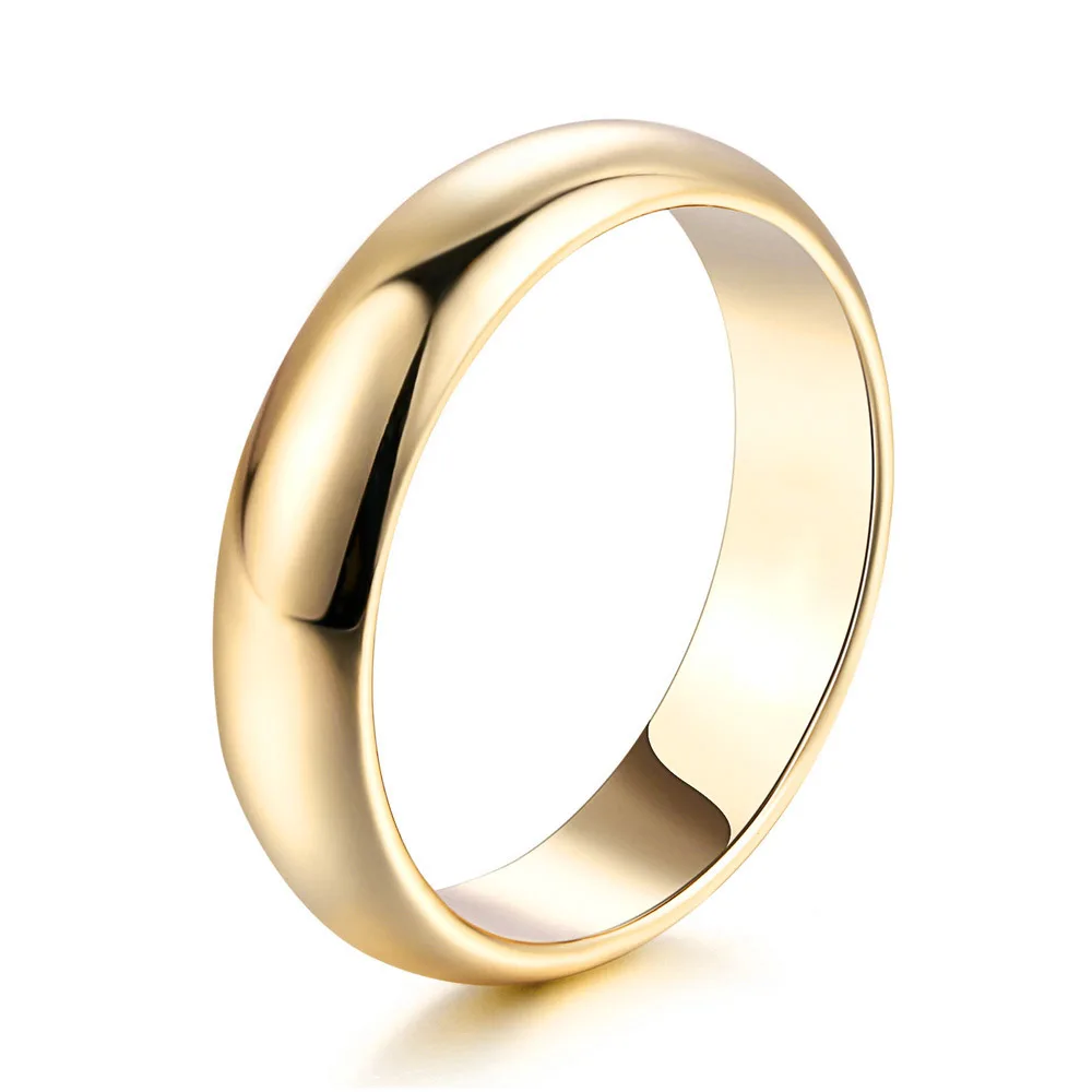 Double Fair Simple Round Couple Rings For Men Women Metal Rose Gold Color Wedding Promise Date Finger Ring Jewelry DFR049