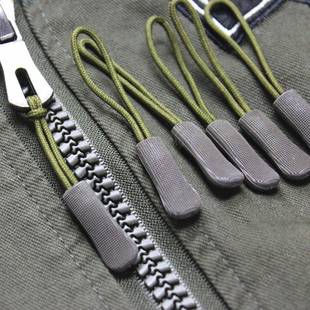 10pcs Replacement Zipper Clip Broken Buckle Zipper Pull Puller End Rope Tag Fixer Zip Cord for Travel Bag Suitcase Tent Backpack