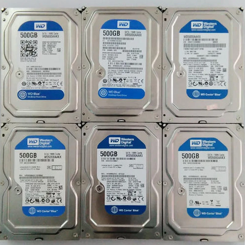 오리지널 분해된 중고 하드 드라이브, WD 브랜드 500Gb 등 3.5 인치 HDD SATA 3-6 Gb/s 8-16M 5400-7200RPM 데스크탑 PC 내부 디스크