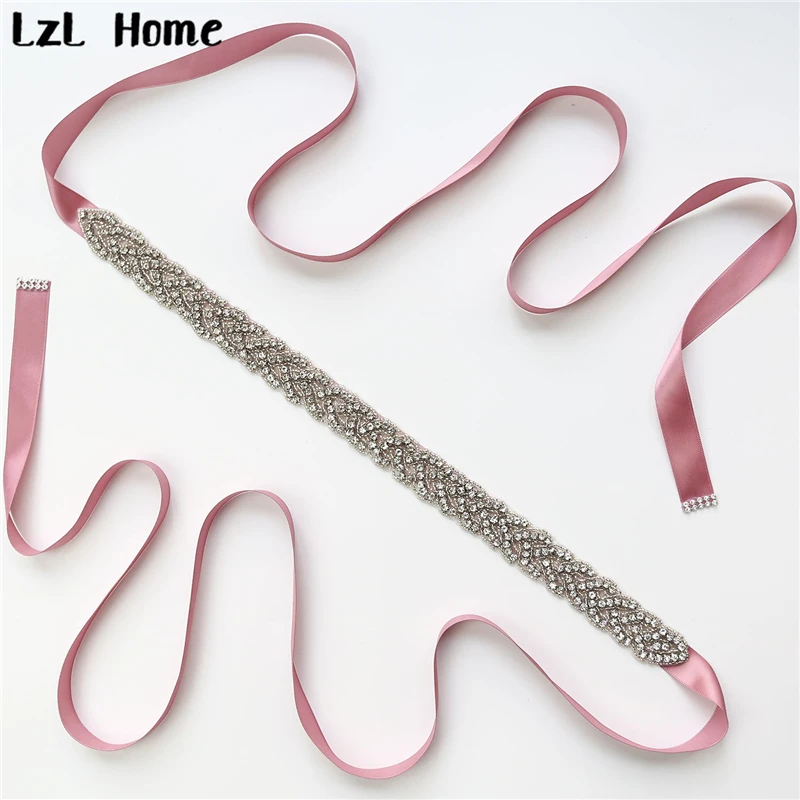 LzL Home Women\'s rhinestone belt 100% handmade wedding accessories bridal belt best-selling bridal party white rhinestone belt