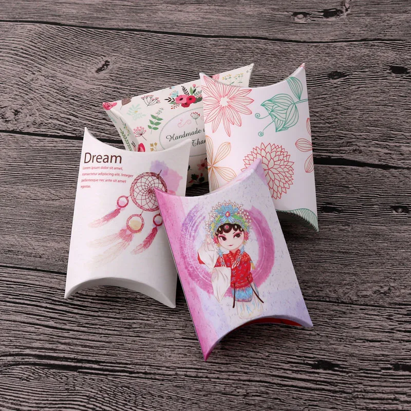 

10pcs/lot Multi Designs small Pillow Earrings Gift Box 6.5x9x2.5cm Candy Box Wholesale necklace jewelry display packaging boxes