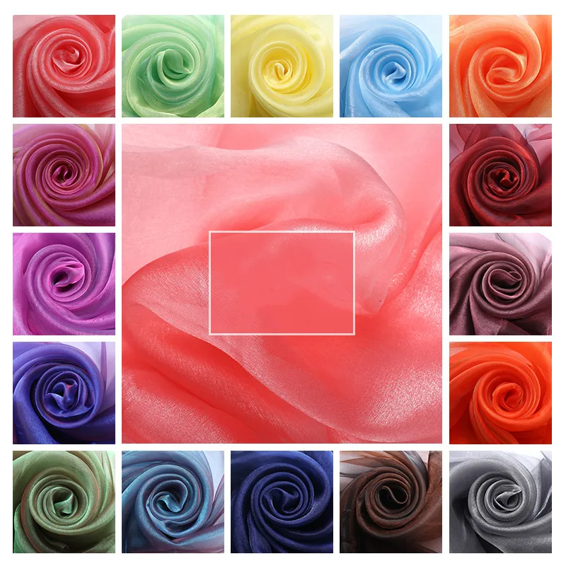 Double Color Soft Wedding Dress Organza Fabric,for Wedding Stage Decoration Voile Transparent Fabric Home Party Mesh Fabrics view 2