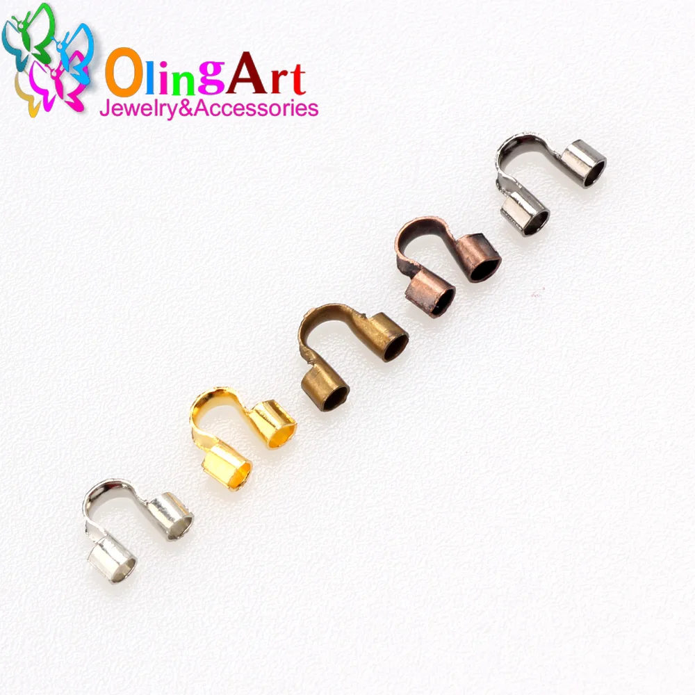 Olingart-Protectores de alambre de latón, 100 piezas, 6,5/4,5mm, guardián, bucles, cierres en forma de U, conector para fabricación de joyas