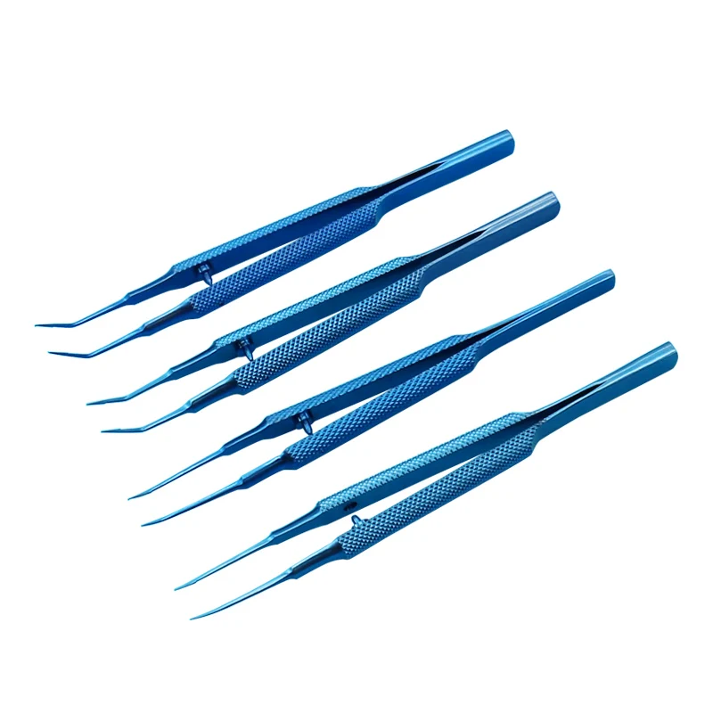 

Fine tweezers straight with teeth hook platform double eyelid Ophthalmic microtweezers titanium alloy