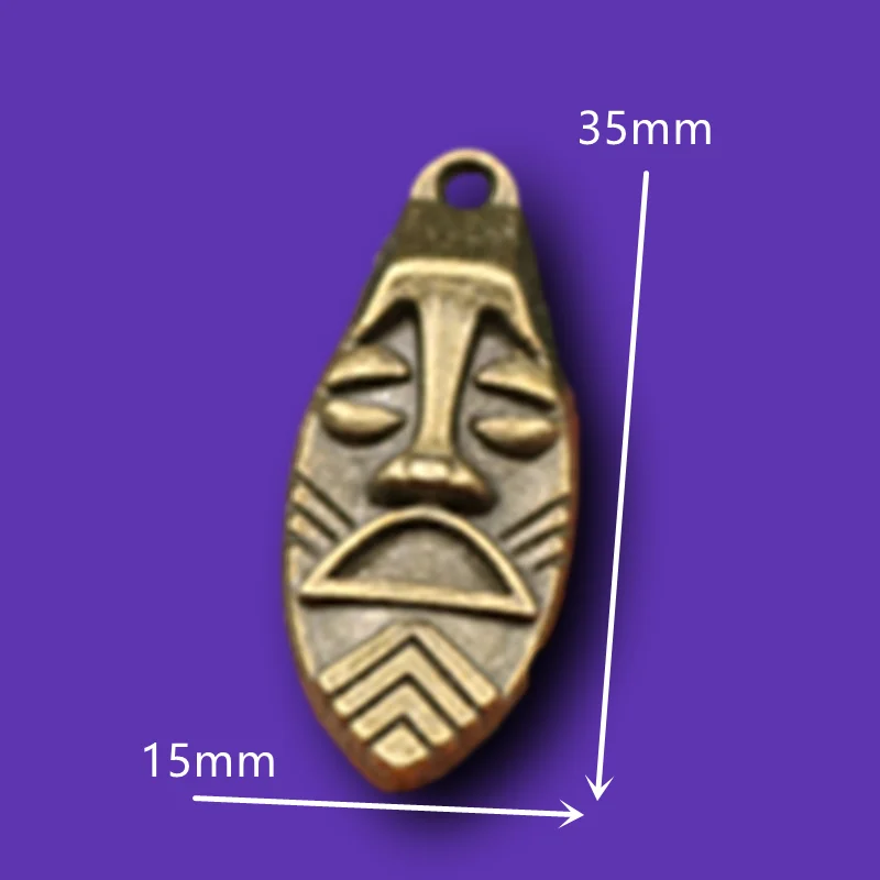 8pcs Antique Bronze Color Retro 3D Face Pendant Hip Hop Necklace Earring Accessories DIY Charms For Jewelry Crafts Making A732