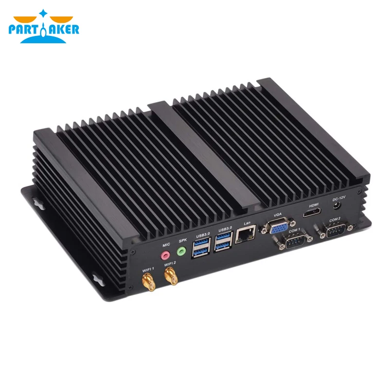 Partaker-Mini ordenador sin ventilador, PC industrial resistente, Windows 10 Core, i5, 4200U, I3, 6157U, 2 x RS232