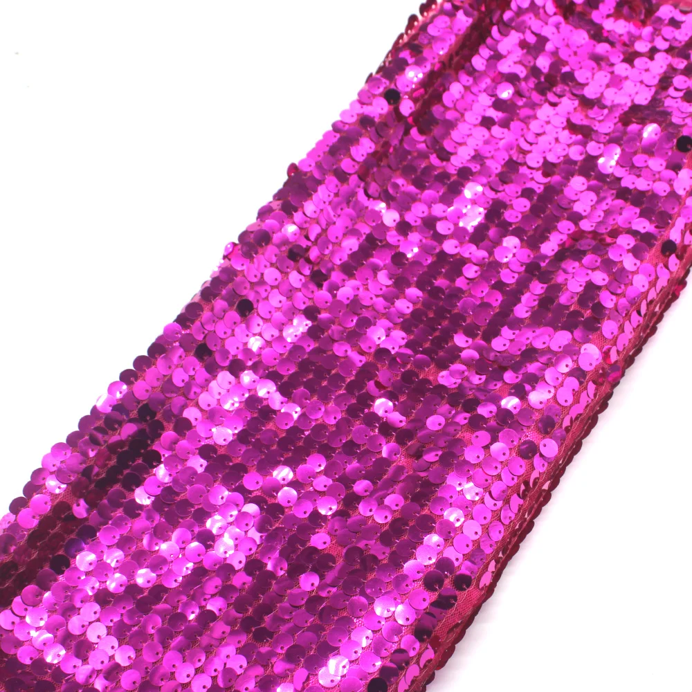 1 MeterPink Sequined Lace Fabrics For Dress Allover Embroidered Fabric Sequins Table Cloth 132cm