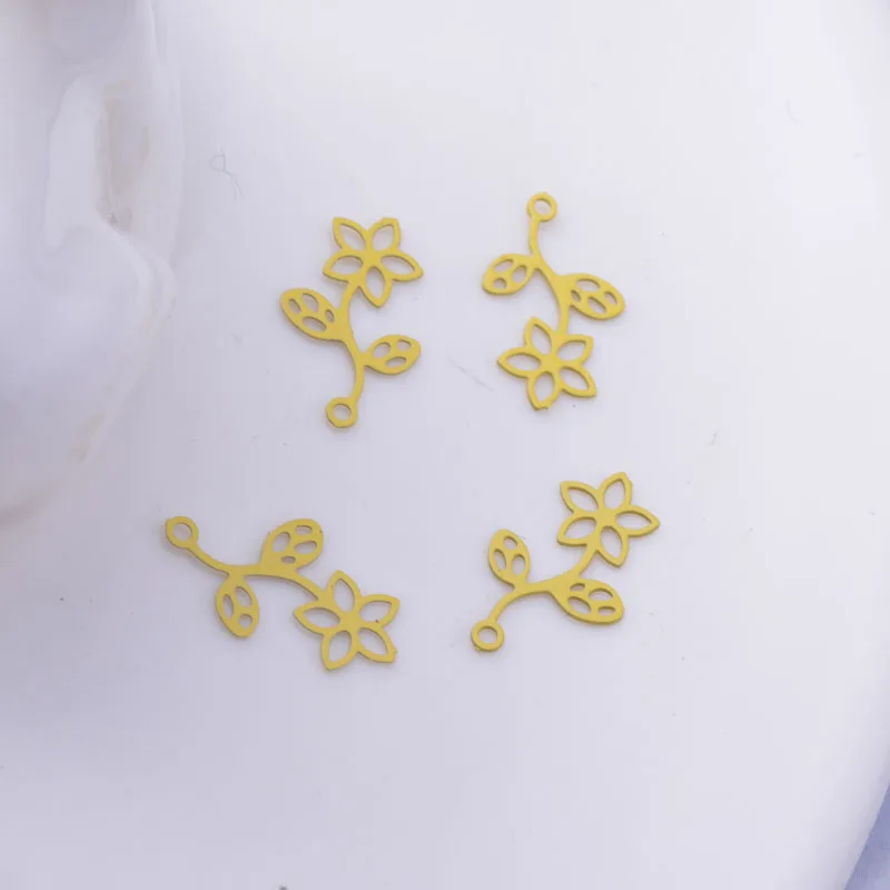 100 Stück AC10329 15*8mm Kleine Blumenanhänger DIY Schmuck Ohrring-Komponenten – Detail 7