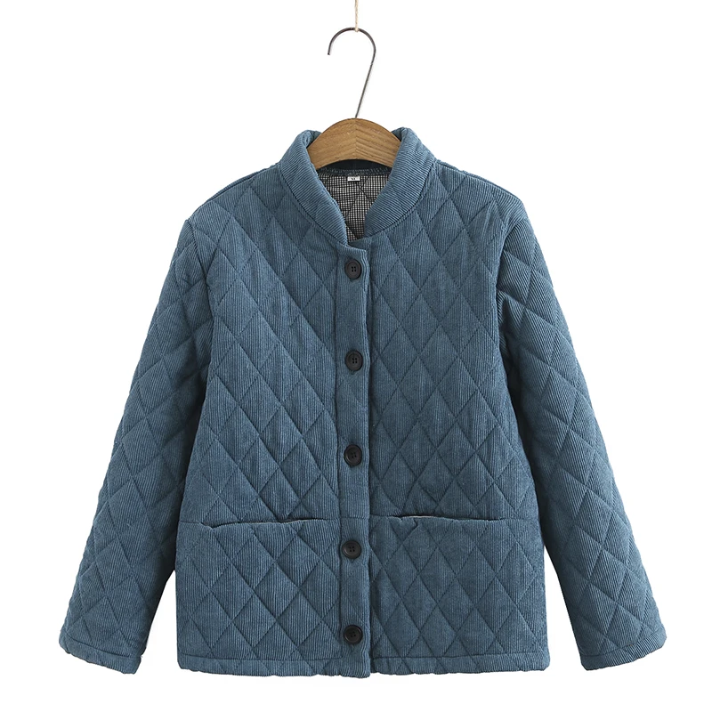 

Middle-Aged Mothers Cotton Coat Corduroy Padded Coat Women New 2022 Spring Autumn Loose Quilted Warm Jacket Overcoat