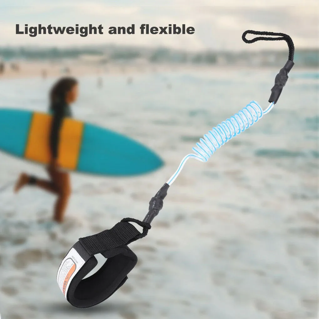 Kayak Paddle Rope Anti-lost Coiled Spring Leash Surfboard Leg Foot Ankle Rope Surfing Accessory  Yellow