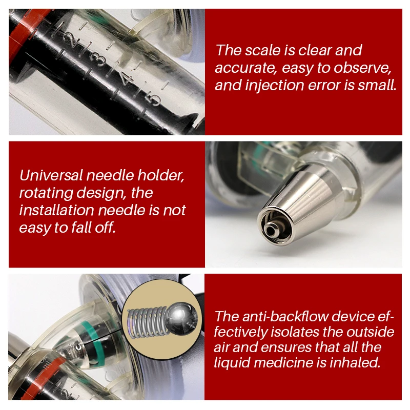 2 ml/5 ml Tier-Veterinärspritze, kontinuierlicher Impfstoff-Injektor, verstellbar für Huhn, Schwein, Rinder, Multifunktions-Injektor, keine Nadel – Detail 9