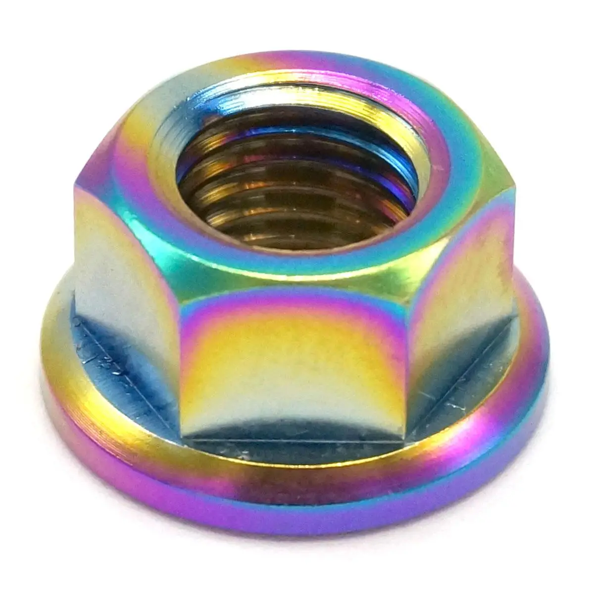 

LOT 2 Colorful M10x1.25mm GR5 Titanium Hex Screw Nuts With Flange For Bicycle