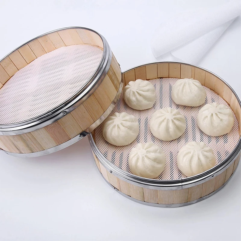 1 Stuks Siliconen Stomer Mat Non-Stick Pad Herbruikbare Ronde Broodjes Dumplings Mat Gebak Stoomboten Mat Mesh Bakmat Keukengereedschap