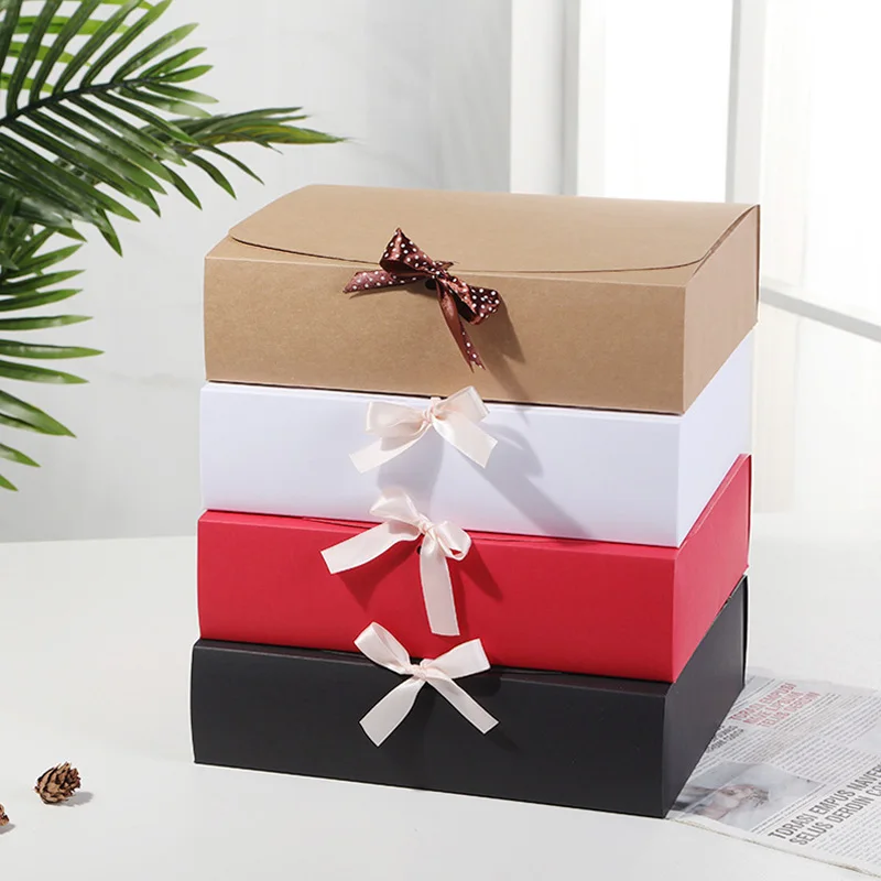 50Pcs/Lot Red/White/Brown/Black Large Gift Box Event & Party Supplies Packaging Wedding Birthday Clothes Packing Box 31x24.5x8cm