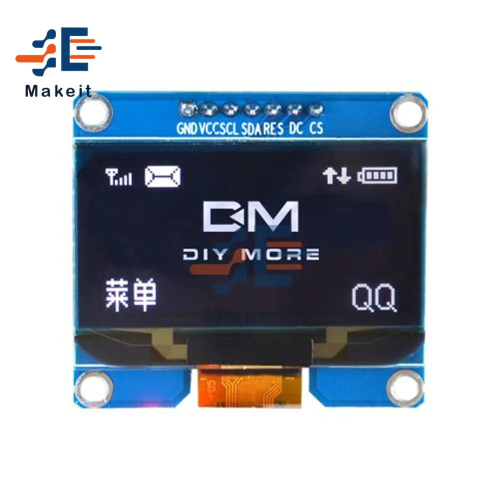 1.54 Inch OLED Module 5 Pin 7 Pin White Blue Yellow SPI IIC I2C Interface SSD1309 SPD0301 Driver 128x64 Display Screen Board
