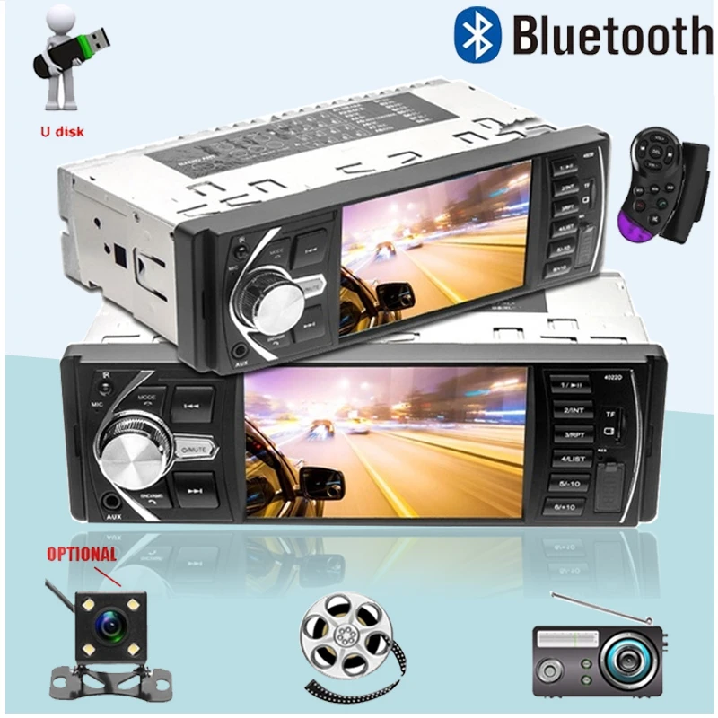 4.1inch Car Radio 1Din Audio Stereo FM Bluetooth Steering Wheel Remote Control Car MP5 player Autoradio