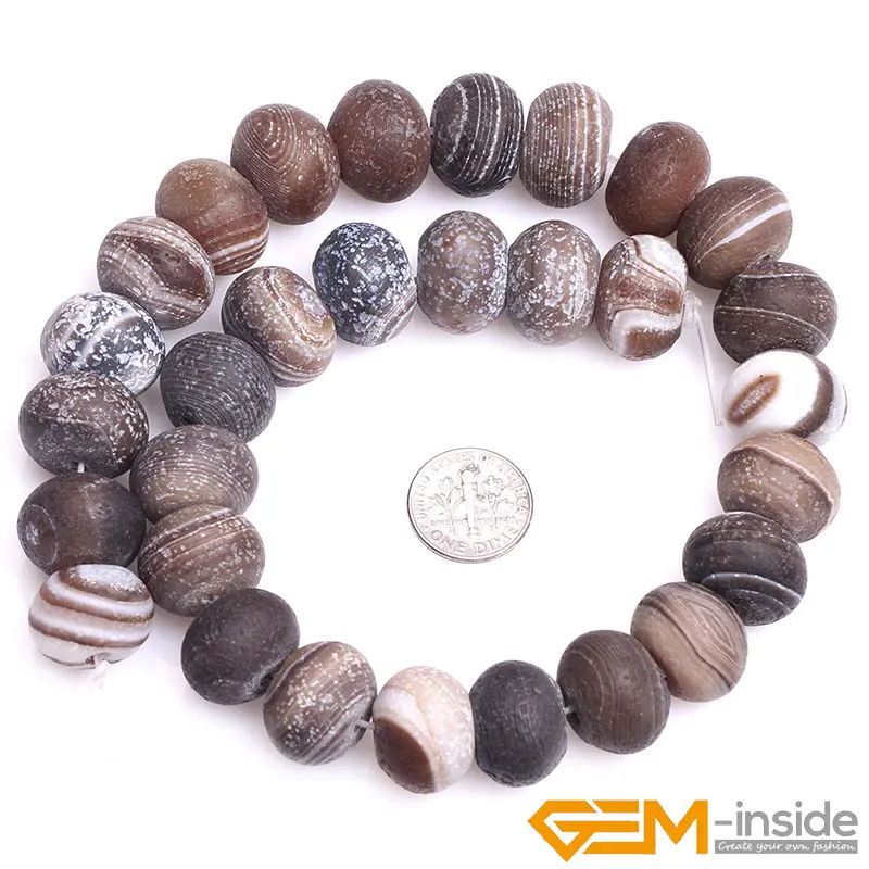 Natural Stone Botswana Agates Rondelle Frosted Acceories Beads For Jewelry Making Strand 15 inch DIY Jewelry Bead For Bracelet