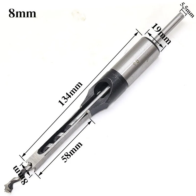 Imagem -04 - Hss Twist Drill Bits Kit Carpintaria Mortising Cinzel Auger Quadrado Buraco Serra Estendida 6.0 Mm16 mm