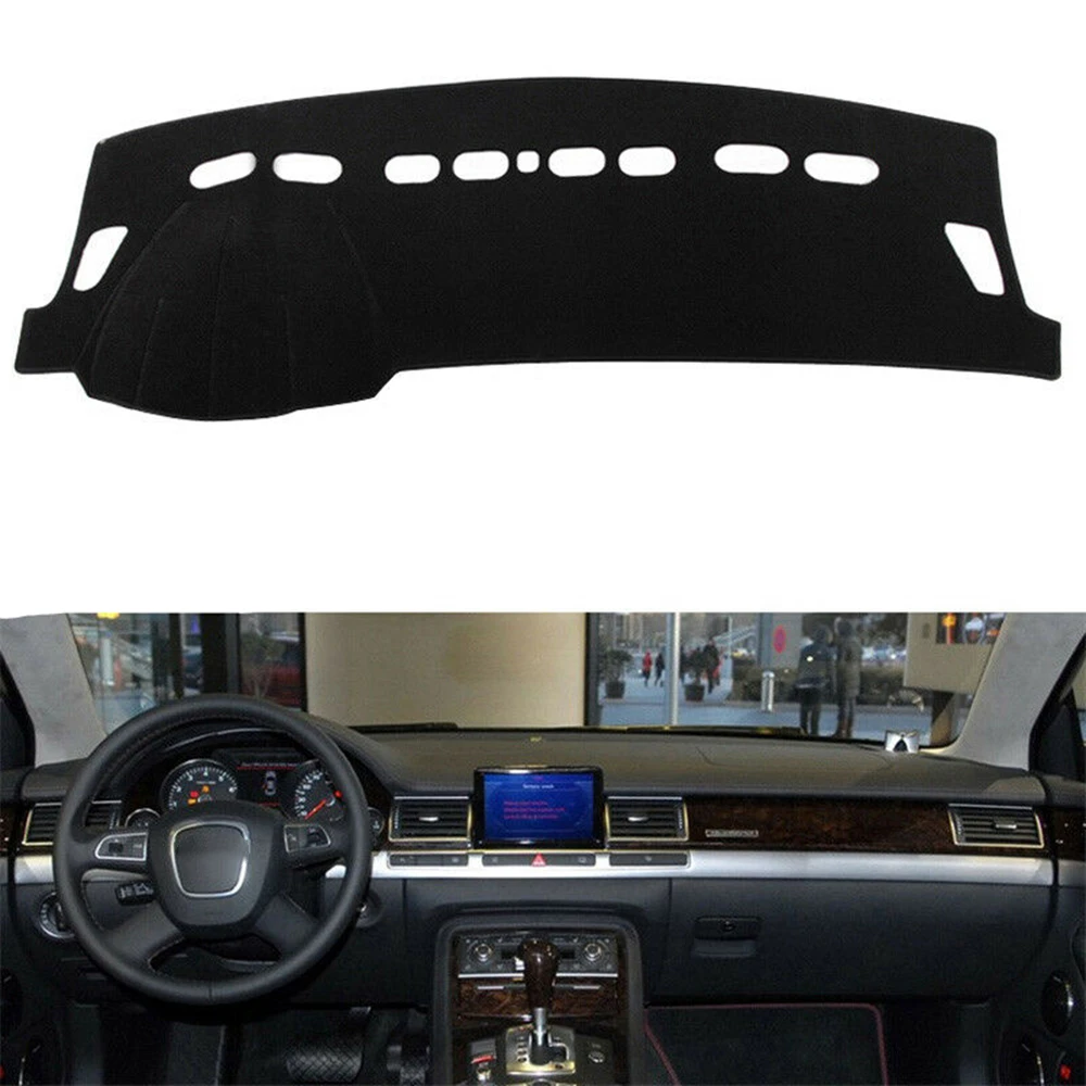 For Audi A8l 2008-2009 Non Slip Black Front Dashboard Cover Carpet Car Dash Board Heat Proof Mat Anti-Sun Shield Pad Shade Trim