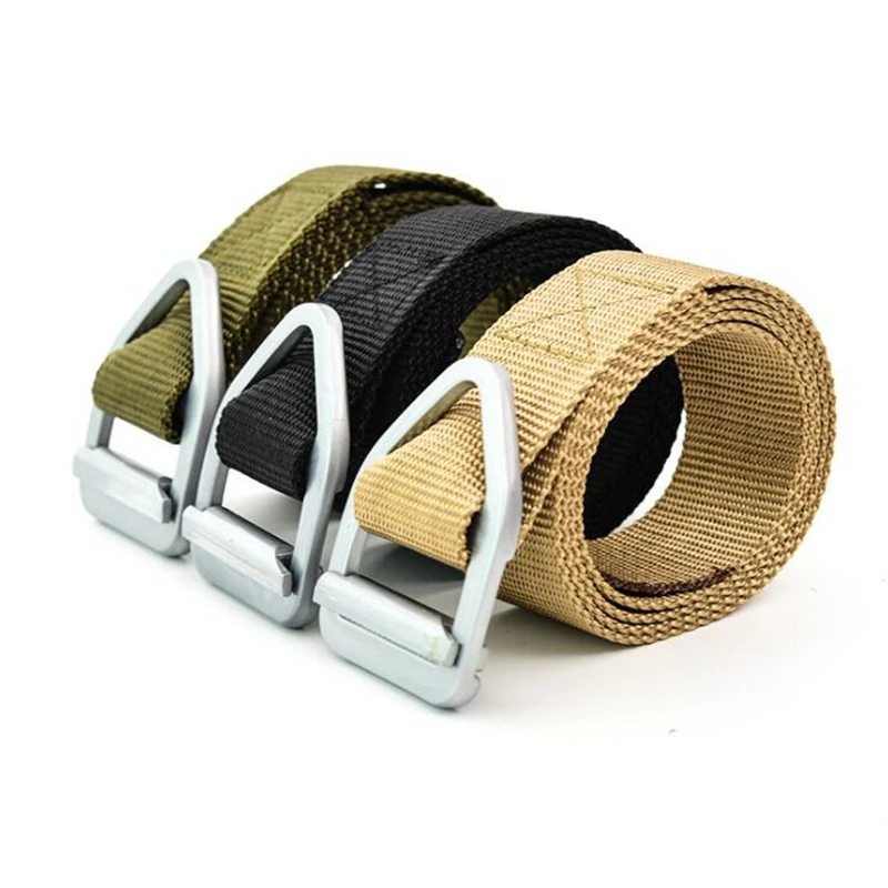 Hunting Nylon Tactical Belt Metal Buckle Men Waist Belt Support Combat Belts for Outdoor Military Army Hunting Shooting Survival