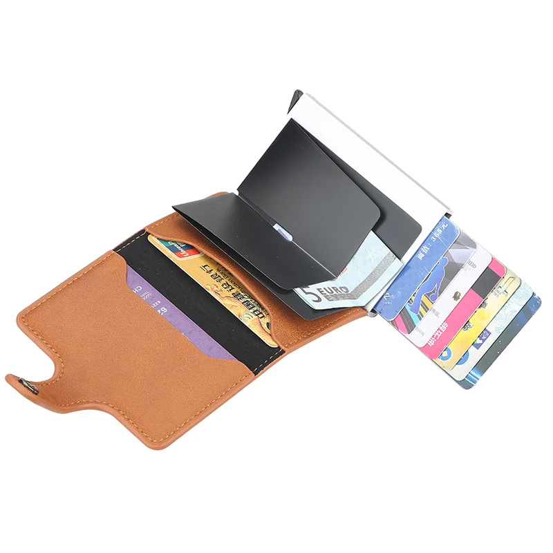 2024 New Card Holder Rfid Automatic Bomb Card Bank Card Holder Metal Aluminum Shell Anti-magnetic Card Holder