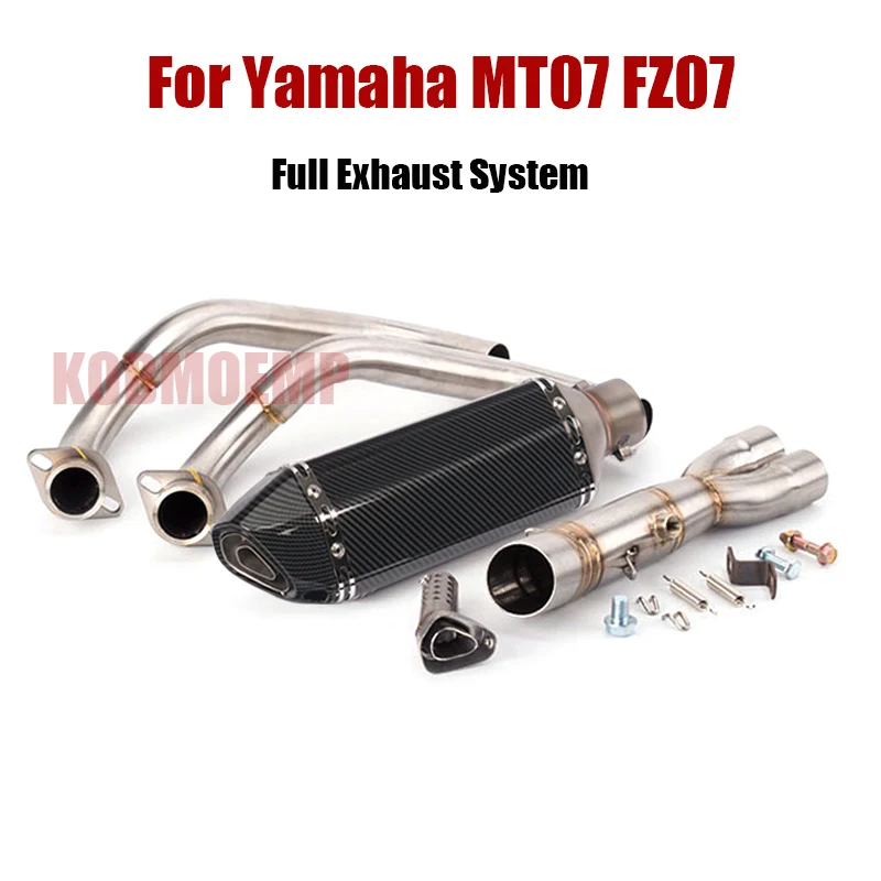 

Exhaust System Pipe Front Header Link Tube With Escape Muffler Tips Removable DB Killer Slip On For Yamaha MT07 FZ07