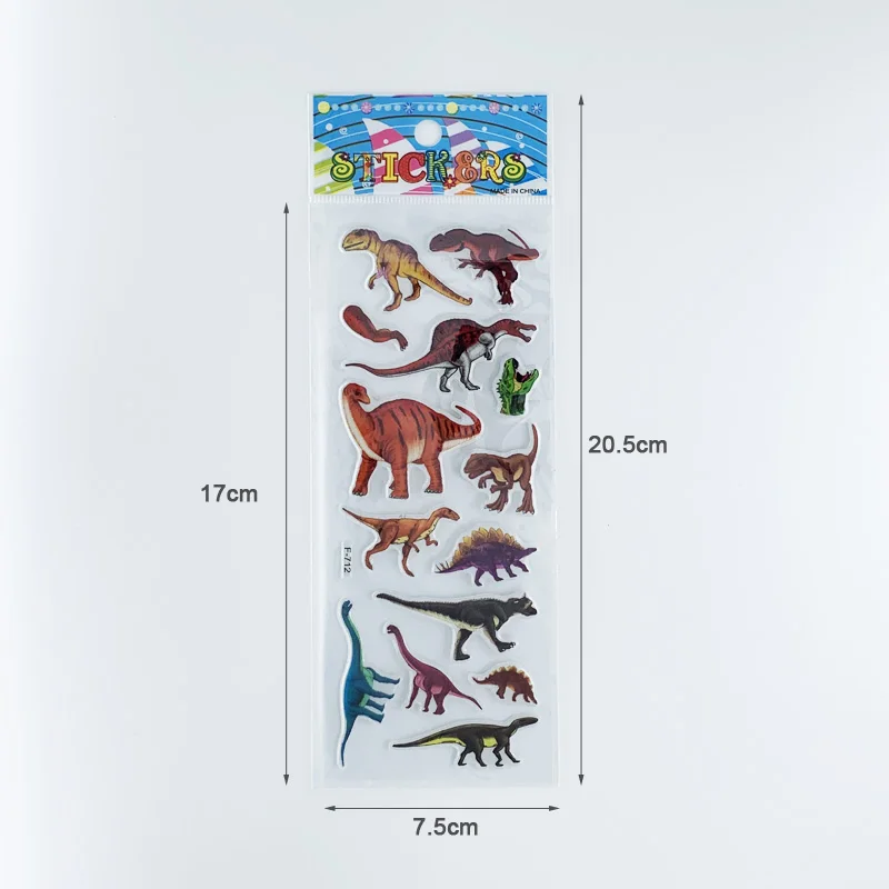 12 Sheets/Set Dinosaur Series Cartoon Stickers For Child Notebook Skateboard DIY Waterproof Cute Sticker Toy Boys Gift