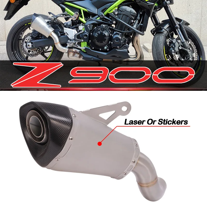 Slip-On For Z900 A2 E Ninja 900 2020 2021 Motorcycle Exhaust System Middle Link Pipe Muffler DB Killer Escape Moto Carbon Fiber