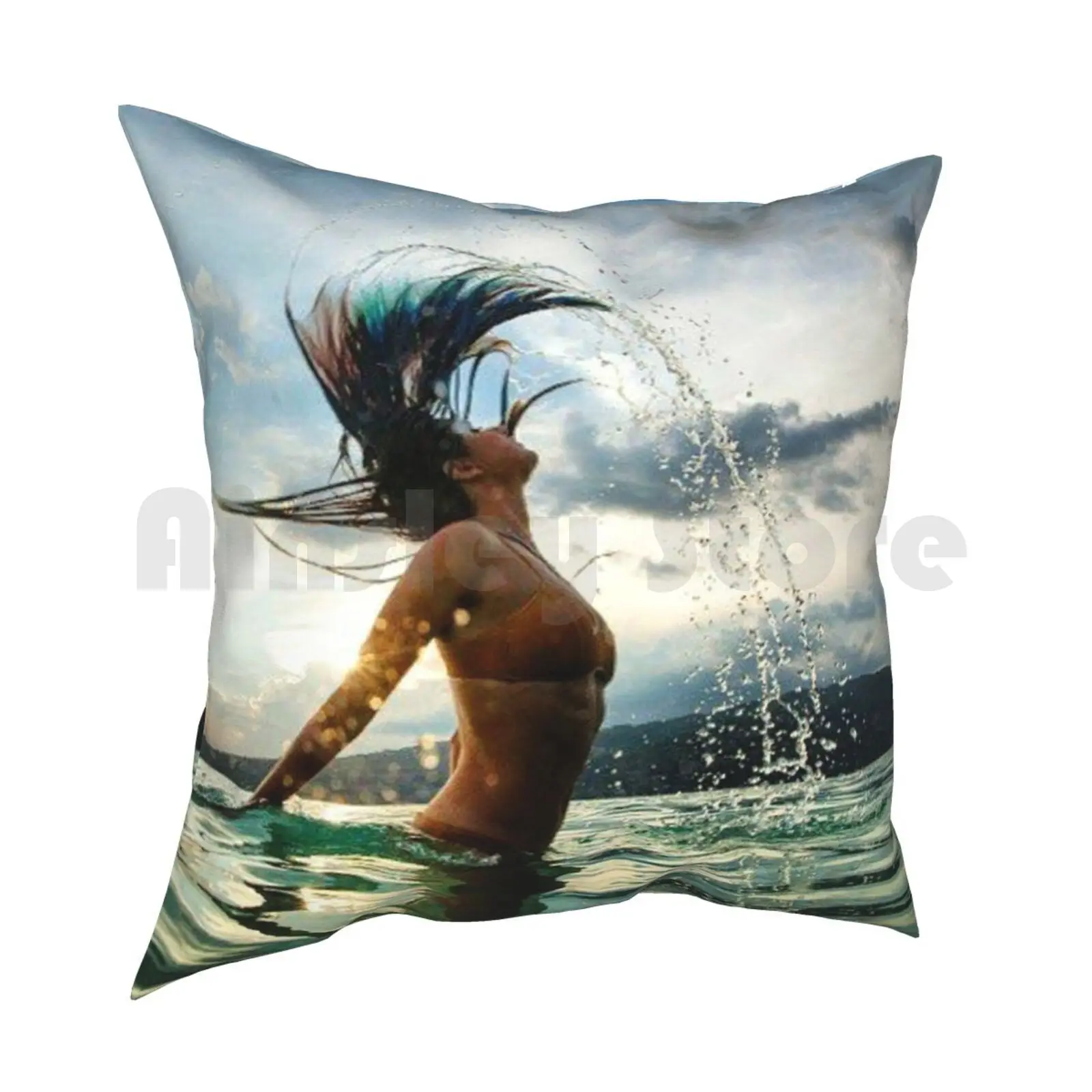 Katrina Kaif' ; S Summer Water Splash Pillow Case Printed Home Soft Throw Pillow Katrina Kaifs Summer Water Splash