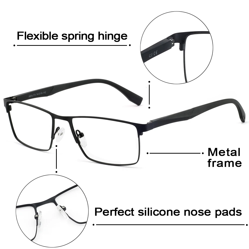 Blue Light Glasses Frame Men Square Eyewear Fashion Metal Eye Myopia Prescription Eyeglasses Acetate Legs Male Optical Frame