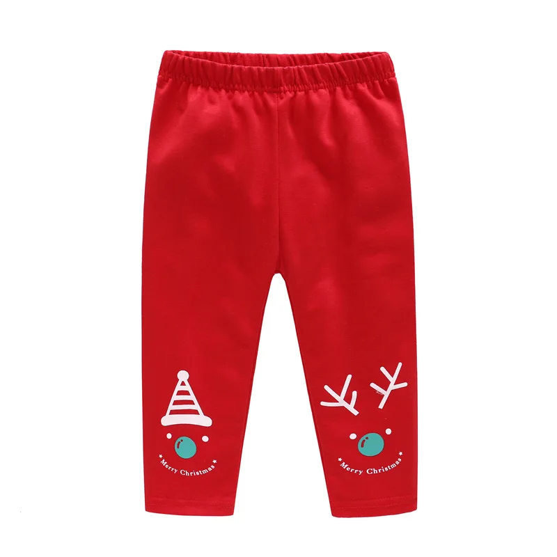 Christmas Boys Girls Trouser Children Cotton Pant X\'mas Clothes Baby Boy Santa Gift Green Red Casual Outfits