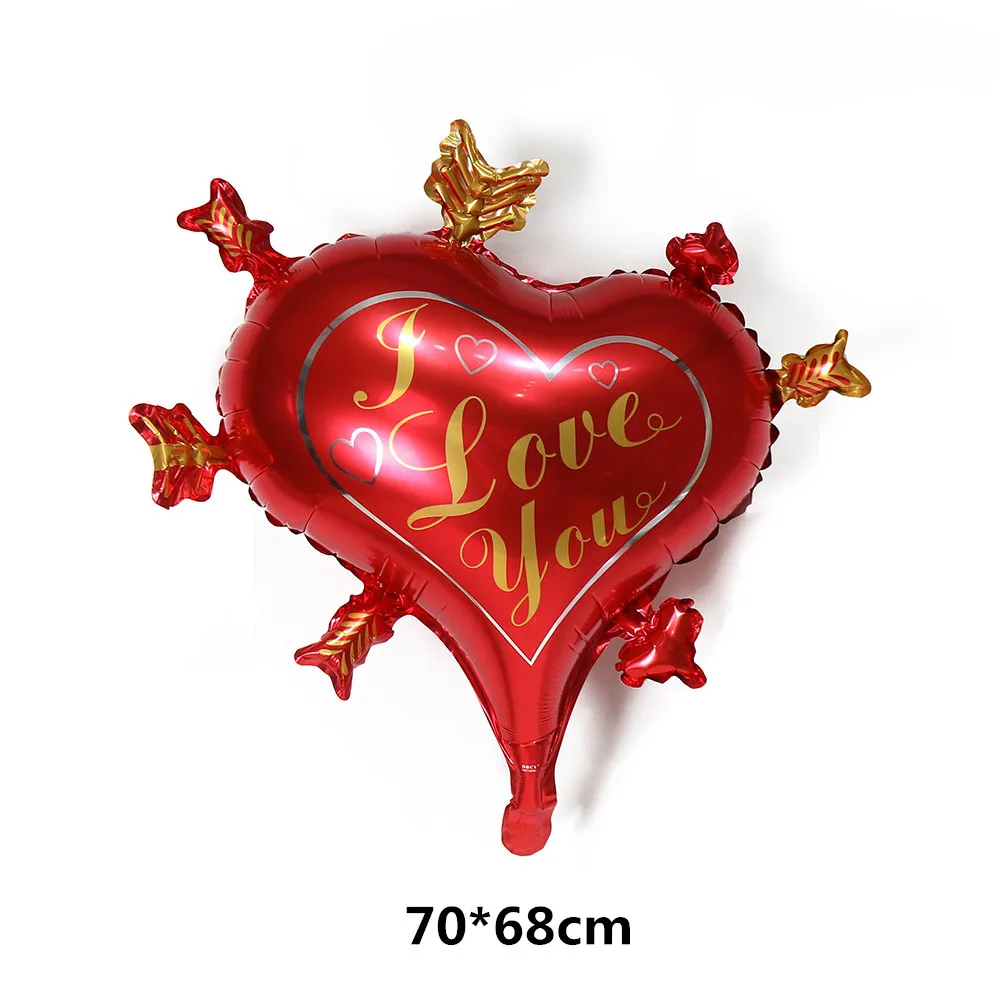 1Pcs Love Theme Heart Shaped Foil Helium Balloons I Love You Balloon Romantic Shower Wedding Valentines Day Party Decoration