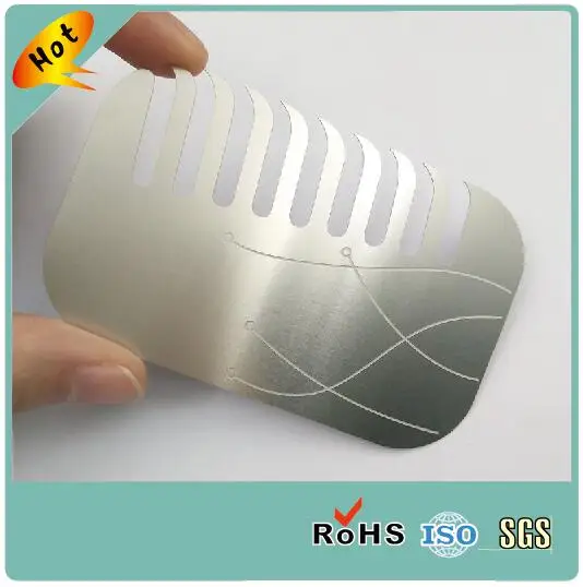 Laser Engraved Comb Business Card, Comb Shape Metal Card, Comb Metal Card