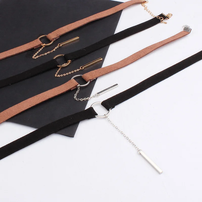 SUMENG 2024 New Fashion Black Velvet Choker Necklace Chain Bar Chokers  For Women Collares Jewelry Gifts