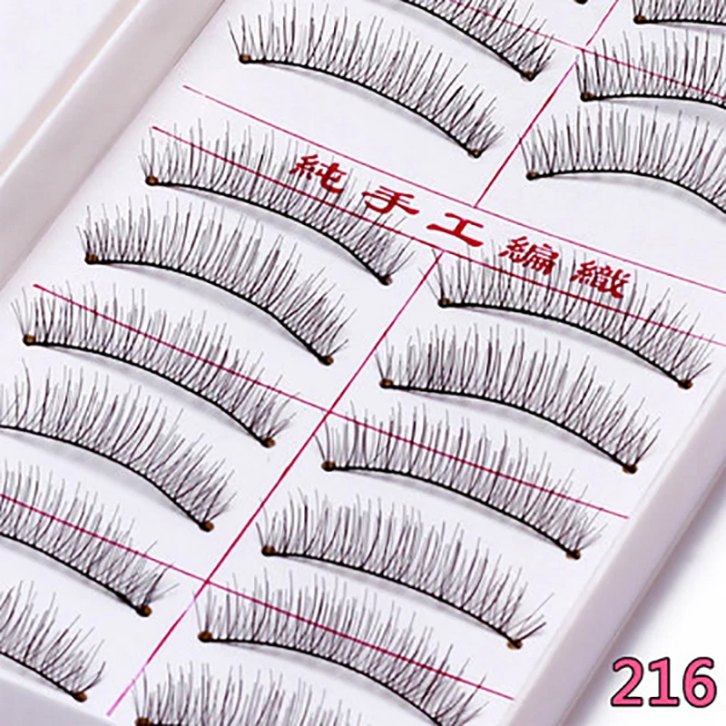 Taiwan Handmade False Eyelashes 216/217 Nude Makeup Natural Slim Model High Quality 10 Pairs Eyelashes Wholesale More Models