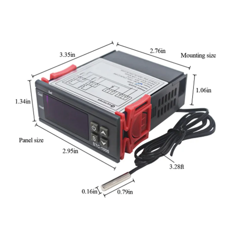 STC-1000 STC-3008 STC-3028 LED Digital Temperature Controller Thermostat Thermoregulator Incubator Relay Hygrometer 12V 24V 220V