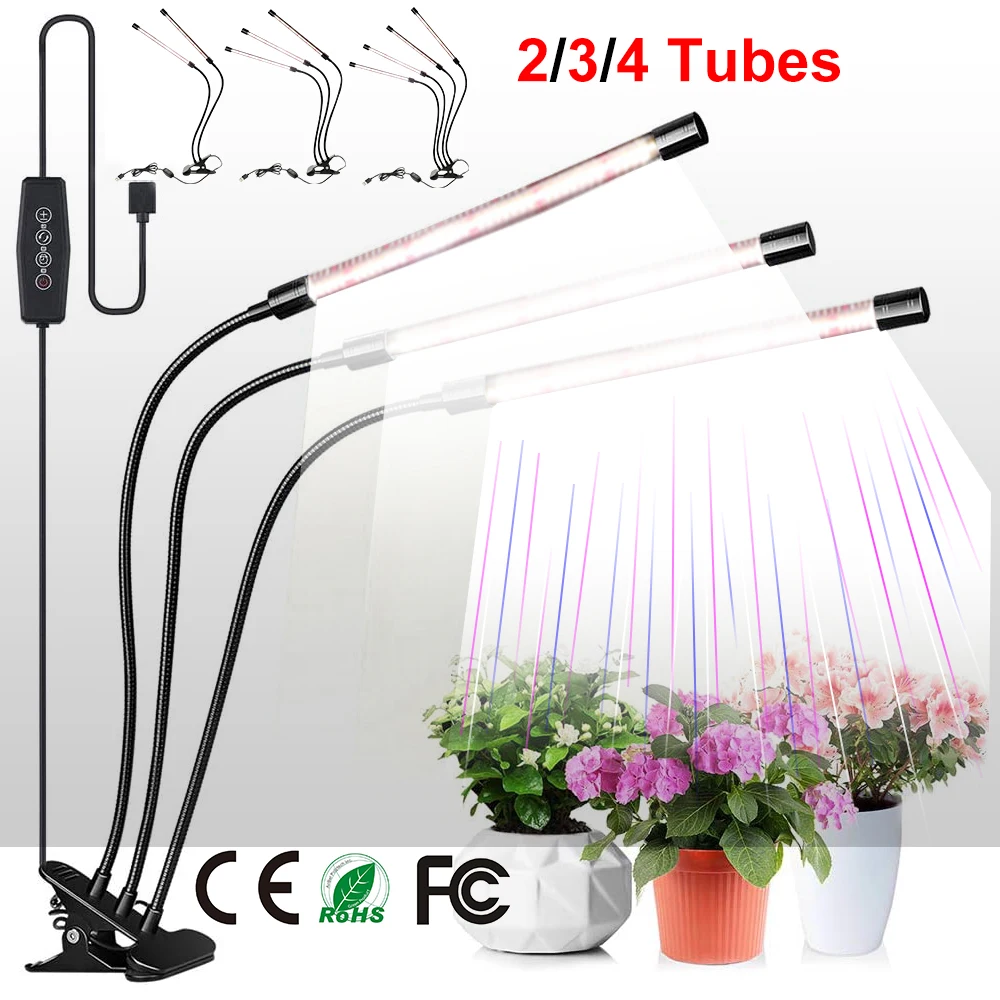 Luz LED blanca para cultivo, Lámpara USB de espectro completo, fitoamplificador con Clip para invernadero, plantas, plántulas, flores, caja de cultivo interior D30