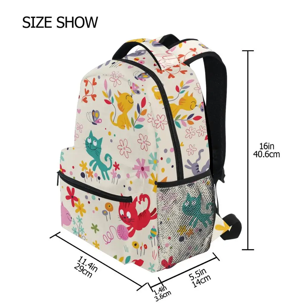 ALAZA school bags for girls boy cartoon animals cat Backpacks Children bag women Big Capacity weekend bags female notebook bag