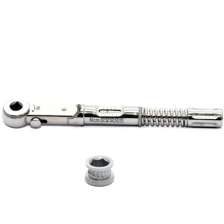 Stainless steel Dental Implant Torque Ratchet Wrench Tool TOP GERMAN QUALITY,10.5 MM , 10-50 NCM Top Quality With Drivers