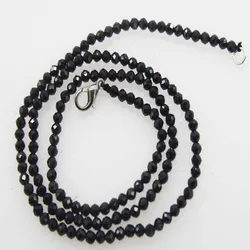 black spinel round faceted 2/3/4/5/6mm 40-50cm FPPJ wholesale beads nature choker necklace