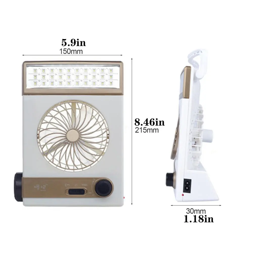 Multifunction Outdoor Solar Light With Fan Flashlight Portable 30 LEDs Table Lamp Rechargable Solar Power Fan