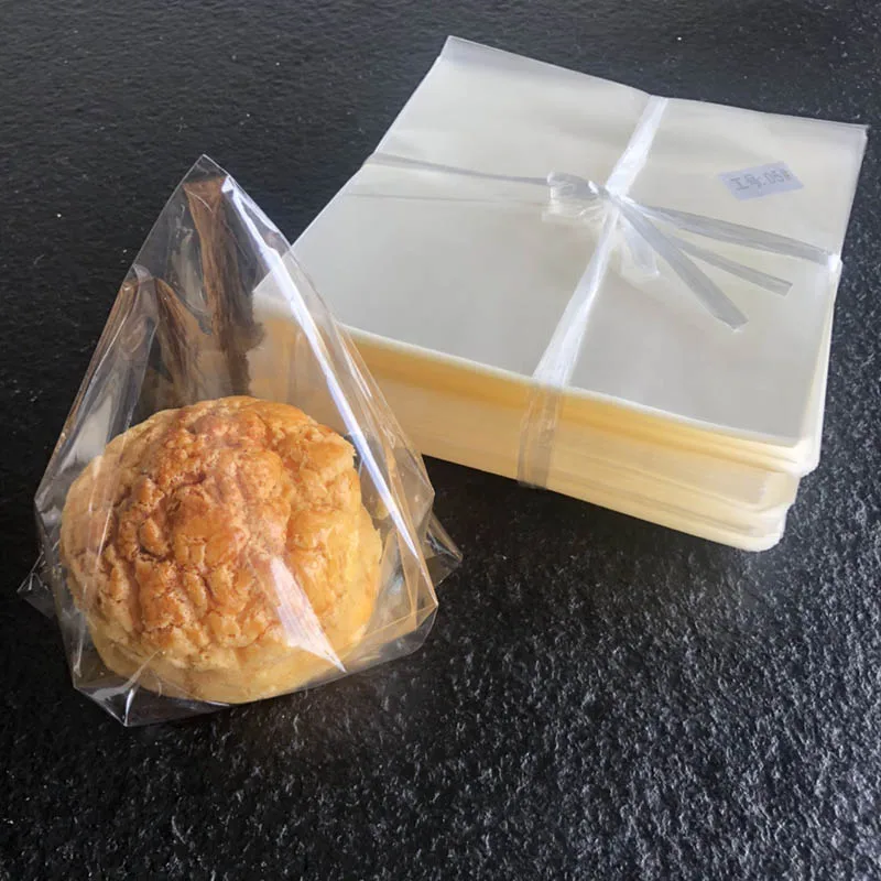 400pcs Bread Sandwiches Transparent Plastic Bag Triangle Baking Dessert Packing Bags Bakery Food Wrapper