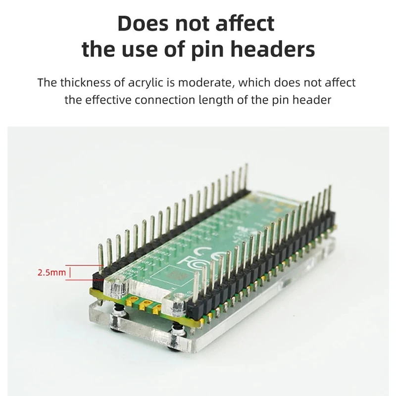 Raspberry Pi Pico Transparent acrylic protective case, Case for Raspberry Pi Pico open - transparent