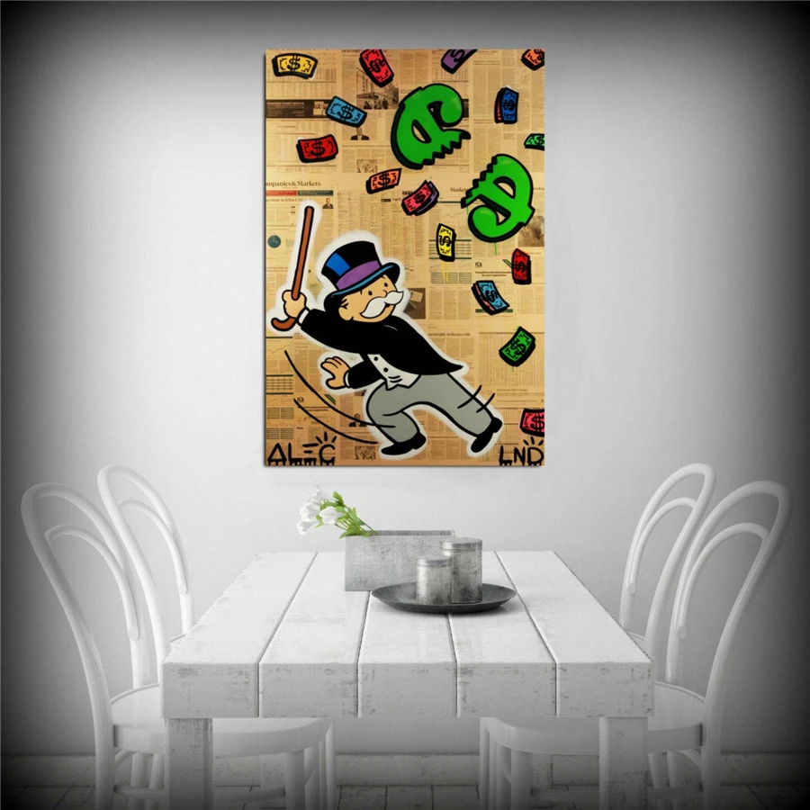 Alec Monopolys Beating $ Pinata HD Wall Art Canvas Poster Print Canvas Painting Decorative for Office Living Room Home Decor